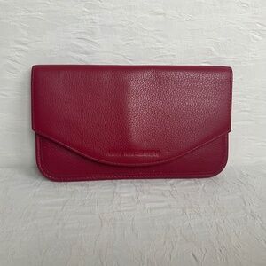 Aimee Kestenberg Leather Red Front Flap Slimline Wallet Red